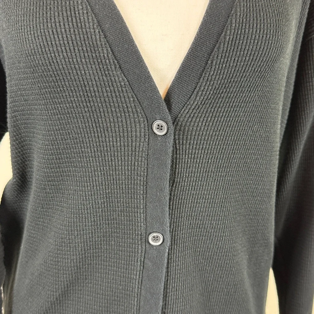 Babaton Waffle‎ Knit Elongated Cardigan in Black Size Small